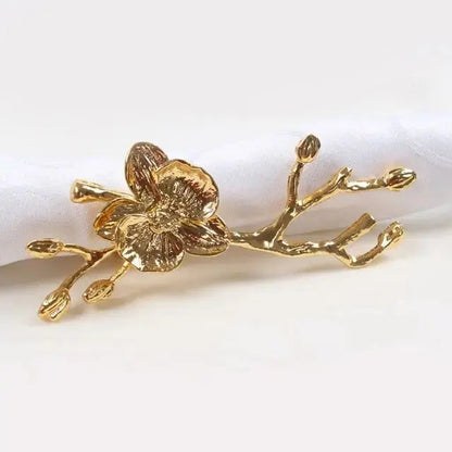 FloraNest | Elegant Decorative Bird & Flower Napkin Ring Set 6