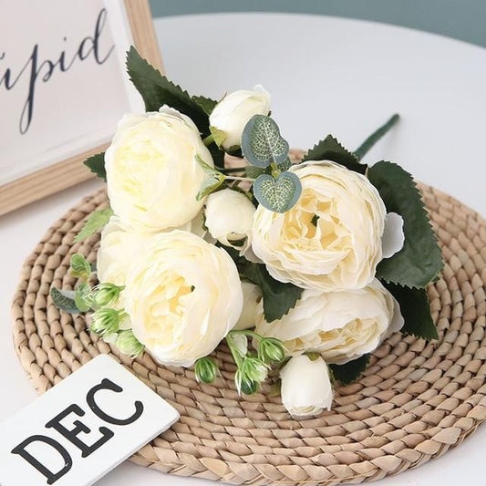Beautiful Bright Silk Flower Arrangement for Home - Fesara