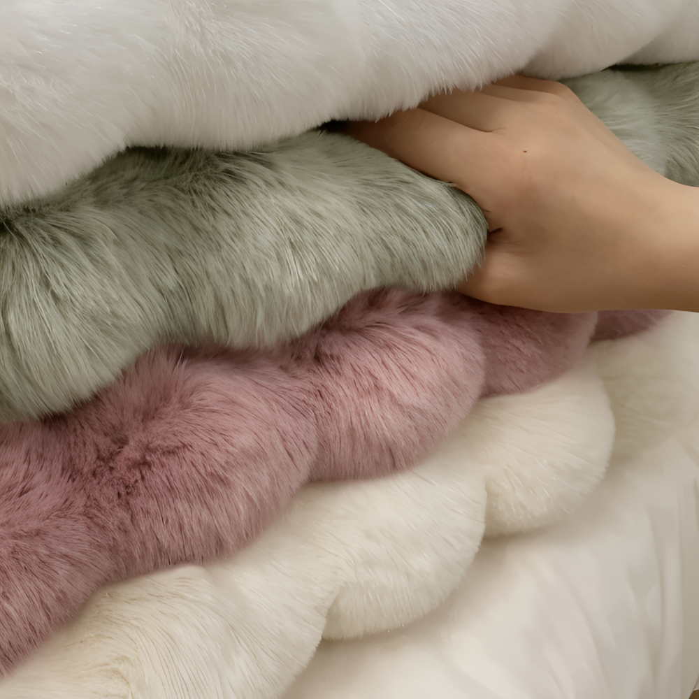 Plush Round Fleece Non Slip Entrance Mat