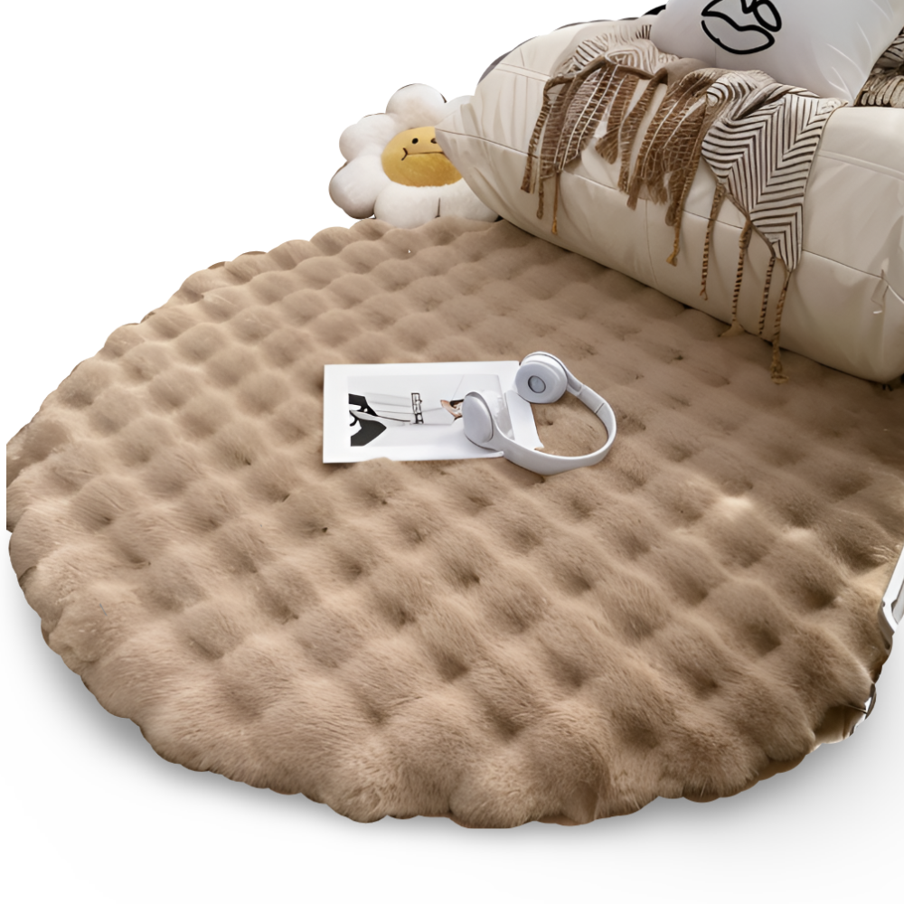 Plush Round Fleece Non Slip Entrance Mat - Fesara