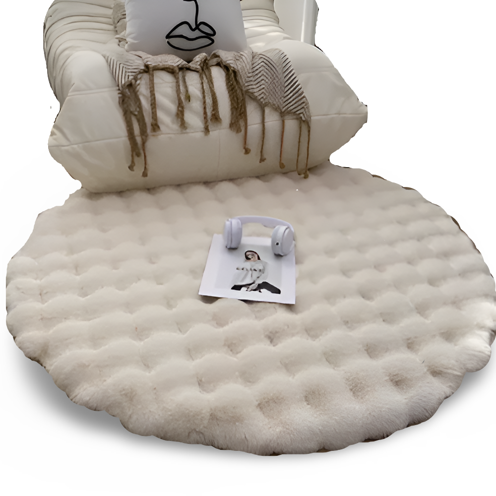 Plush Round Fleece Non Slip Entrance Mat