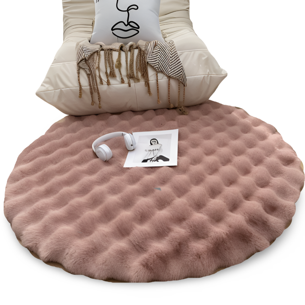 Plush Round Fleece Non Slip Entrance Mat
