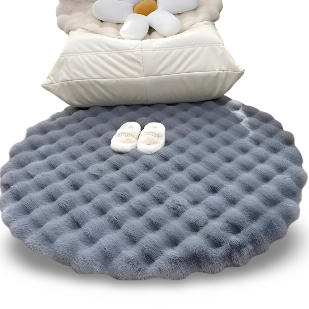 Plush Round Fleece Non Slip Entrance Mat