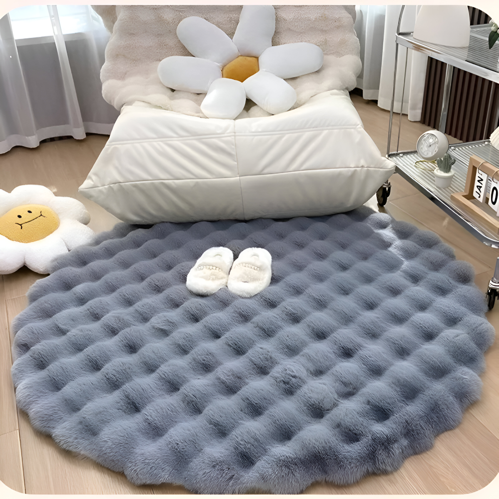 Plush Round Fleece Non Slip Entrance Mat