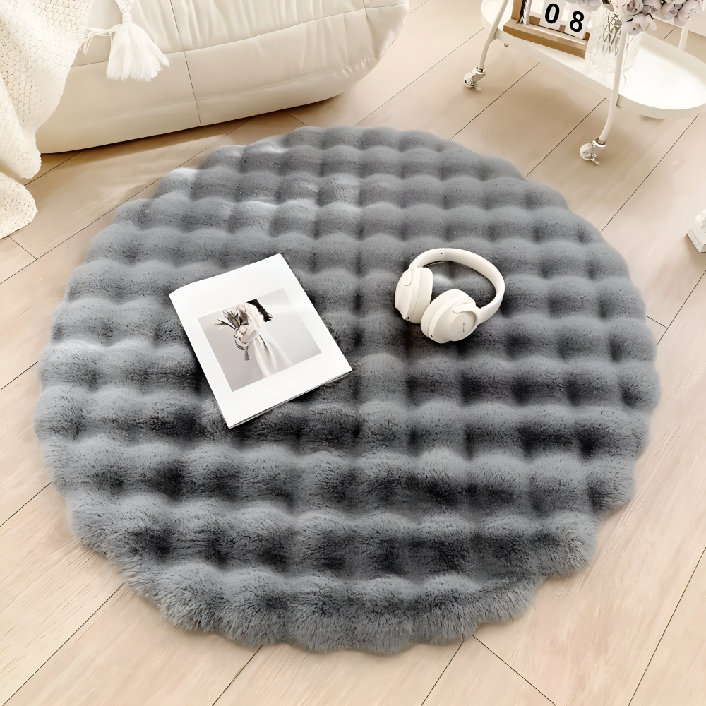 Plush Round Fleece Non Slip Entrance Mat
