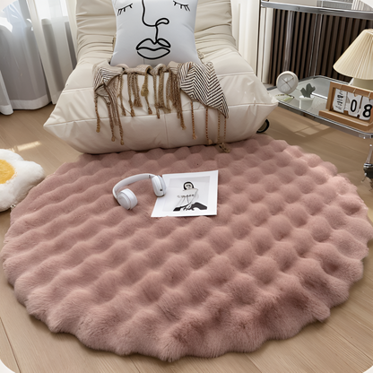 Plush Round Fleece Non Slip Entrance Mat