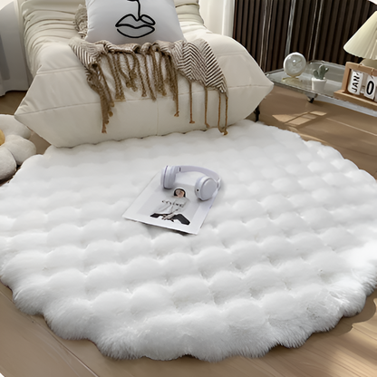 Plush Round Fleece Non Slip Entrance Mat