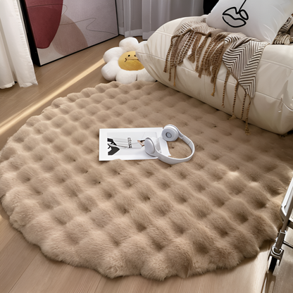Plush Round Fleece Non Slip Entrance Mat