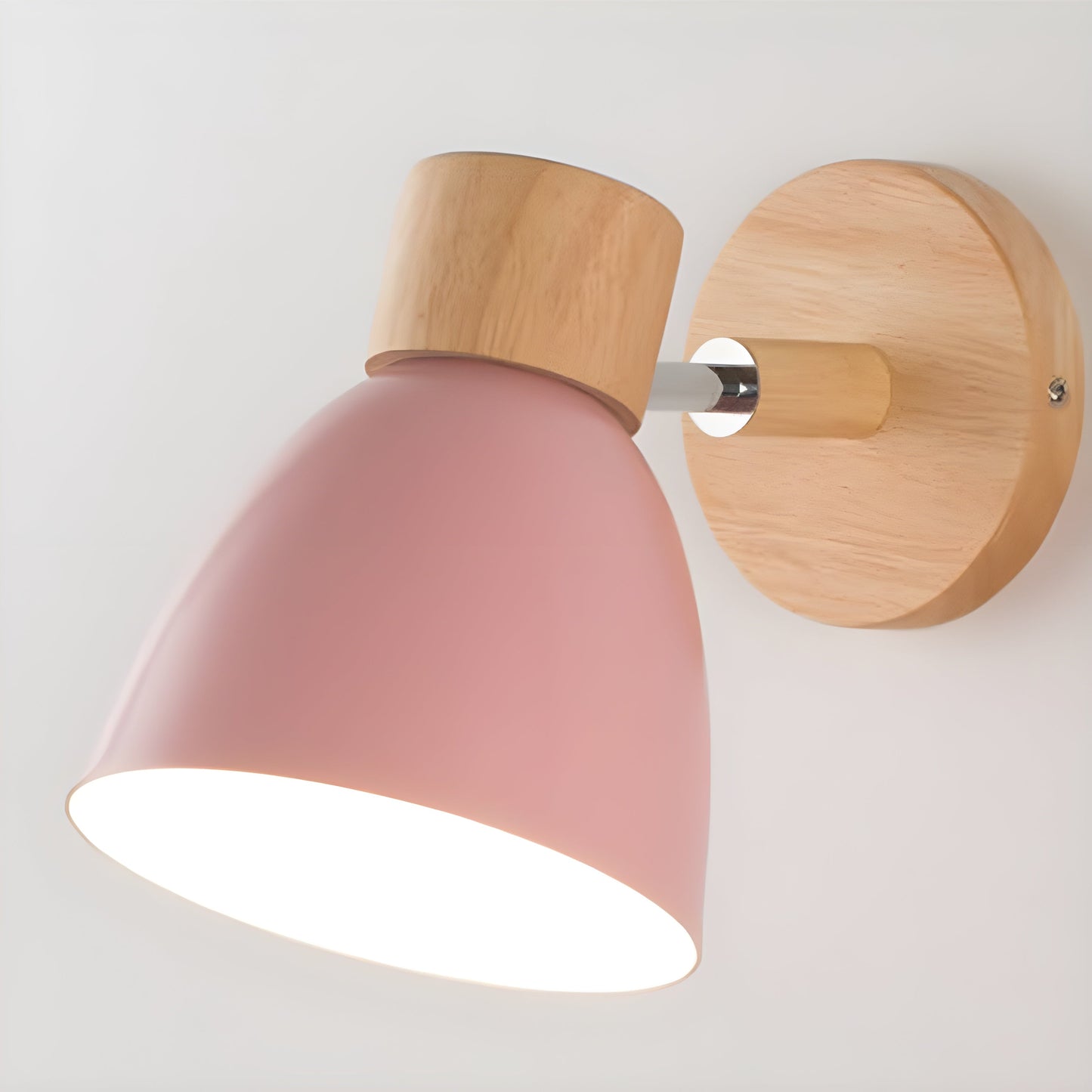 Rustic Wood Bedroom Wall Light with On/Off Switch