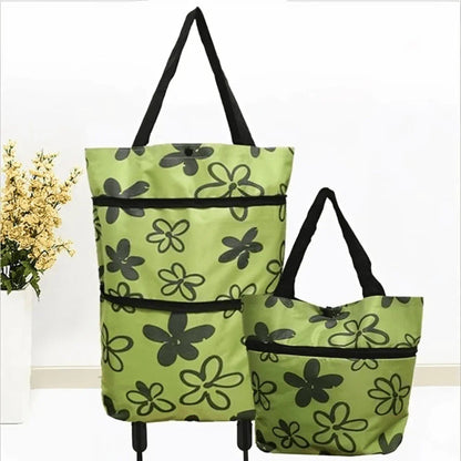 Collapsible Cart Bag with Wheels - Portable & Reusable