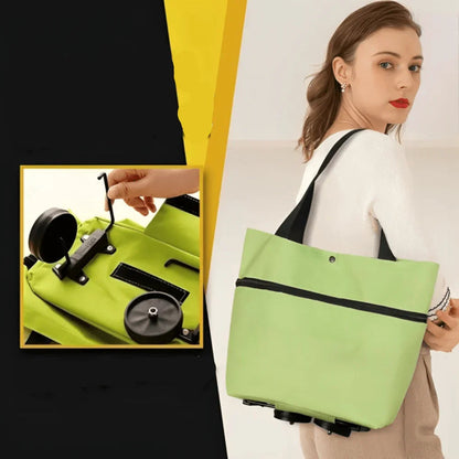 Collapsible Cart Bag with Wheels - Portable & Reusable