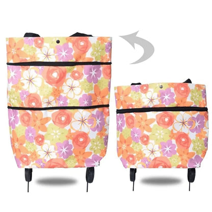 Collapsible Cart Bag with Wheels - Portable & Reusable