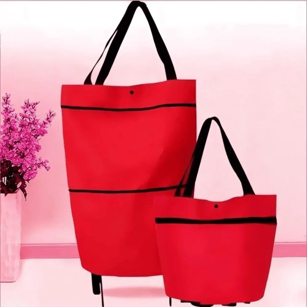 Collapsible Cart Bag with Wheels - Portable & Reusable