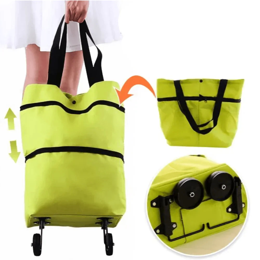 Collapsible Cart Bag with Wheels - Portable & Reusable - Fesara
