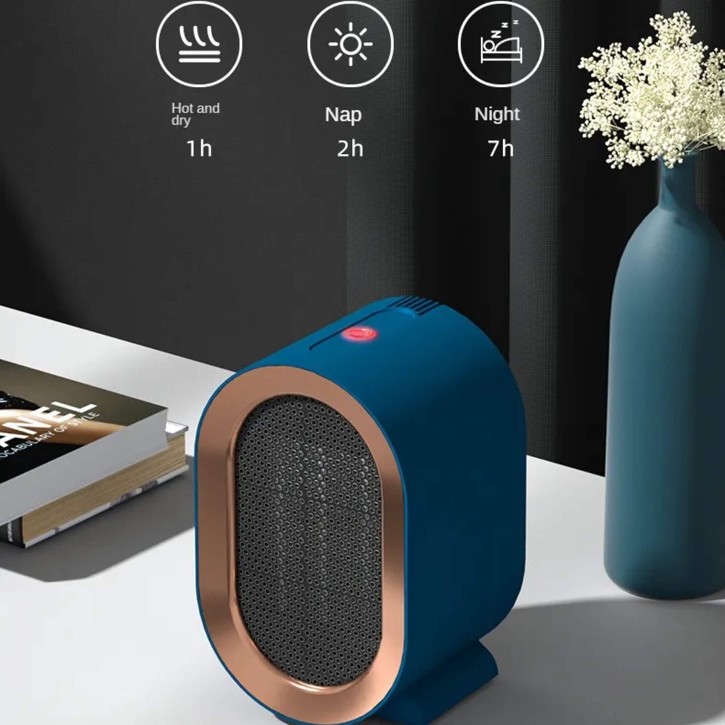 Compact Portable Electric Space Heater Low Wattage Energy Saver