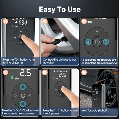 Portable Air Compressor Tyre Inflator Cordless Pump