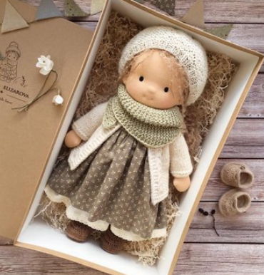 Natural Wooden Doll for Kids Creative Play