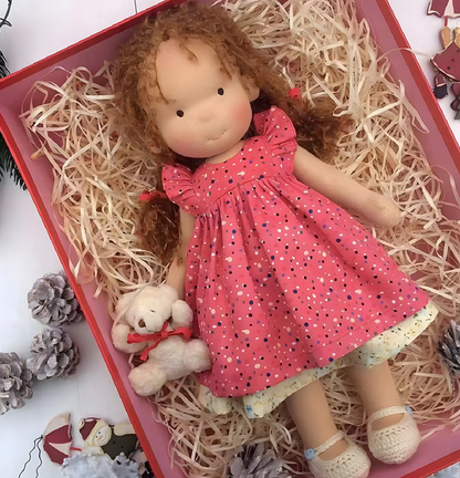 Natural Wooden Doll for Kids Creative Play