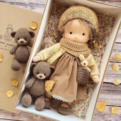 Natural Wooden Doll for Kids Creative Play