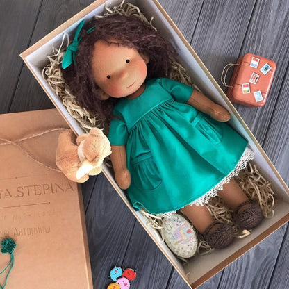 Natural Wooden Doll for Kids Creative Play