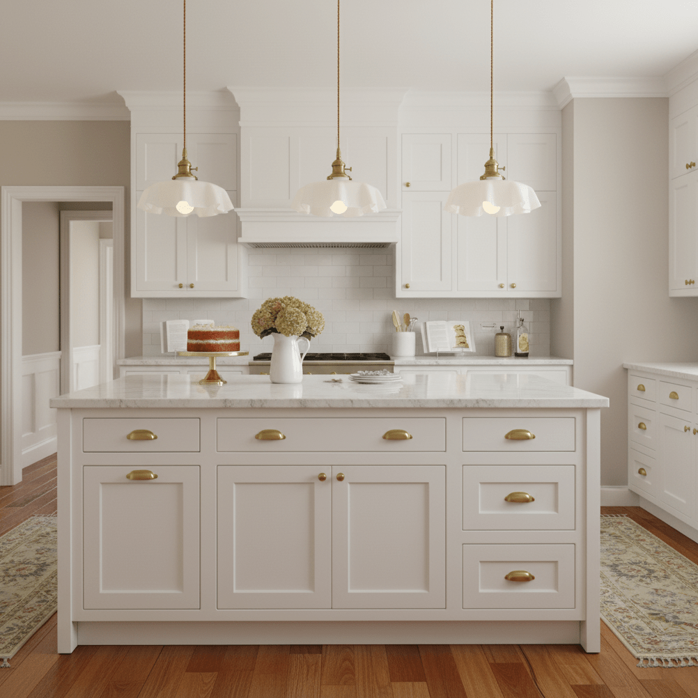 Elegant Ruffled Glass Metal Pendant Lamp