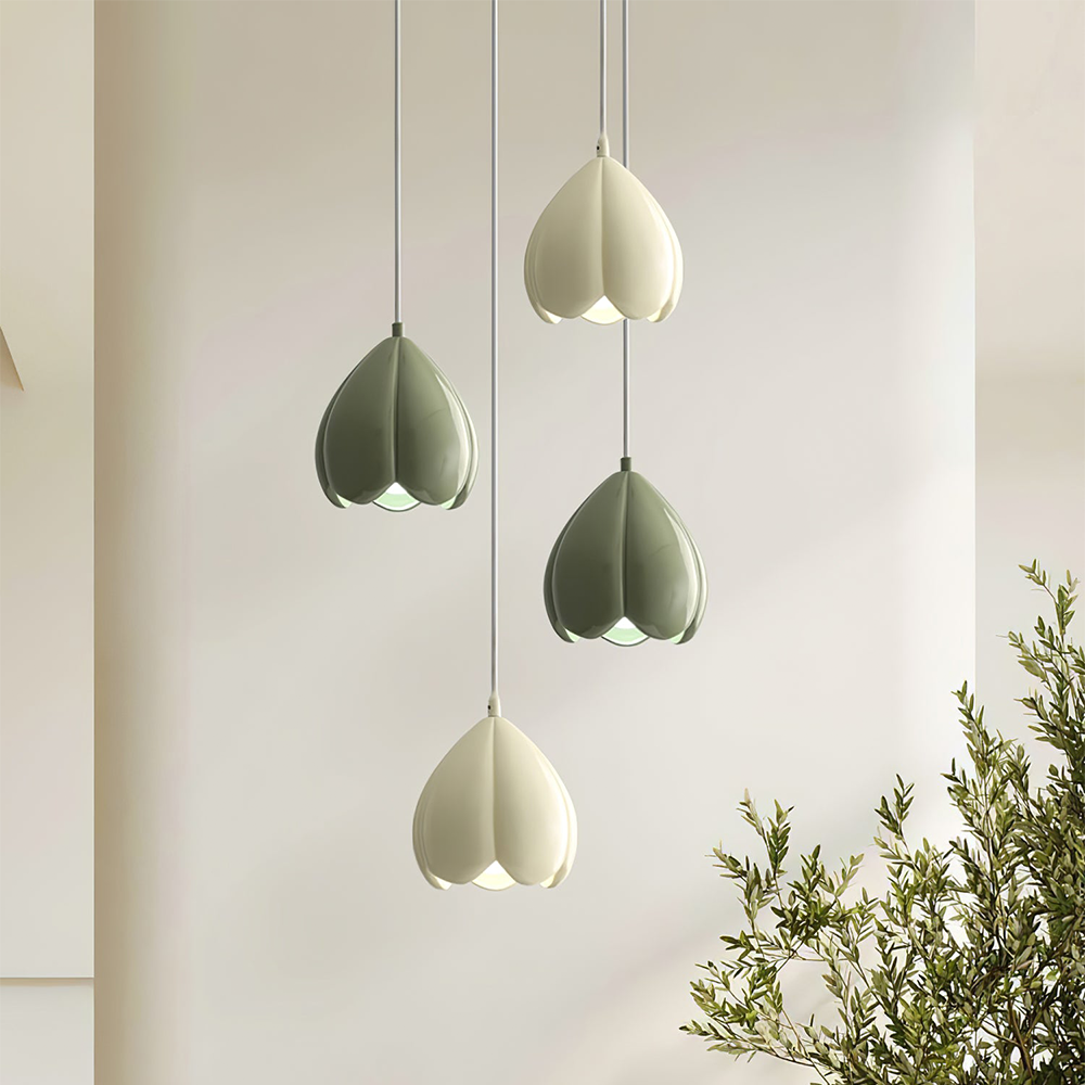 Soft White Floral Pendant Light