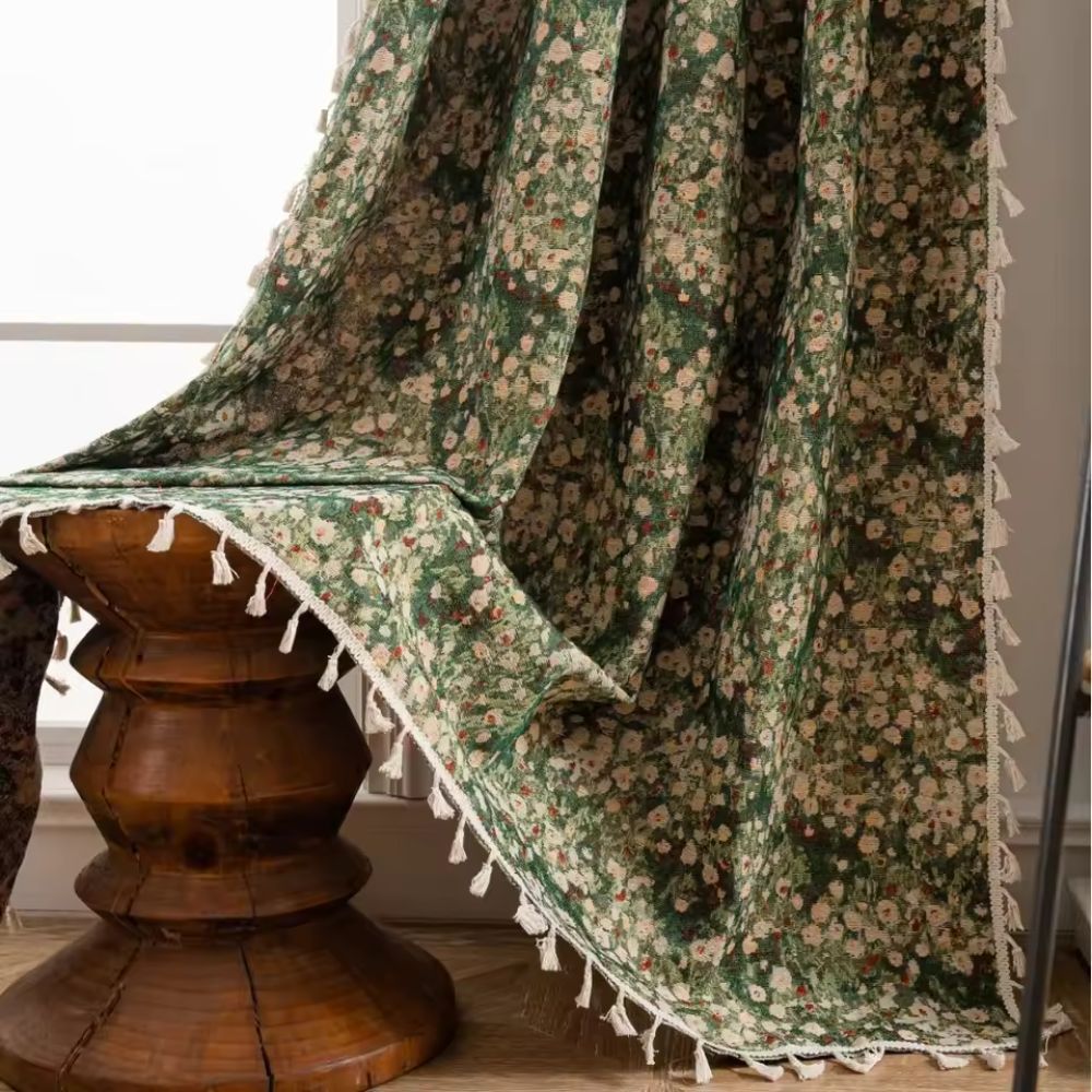 Elegant Vintage Flower Pattern Curtain
