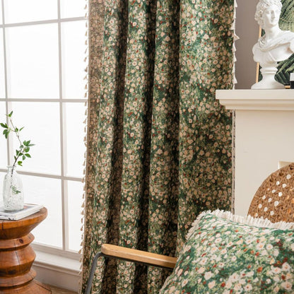 Elegant Vintage Flower Print Curtain