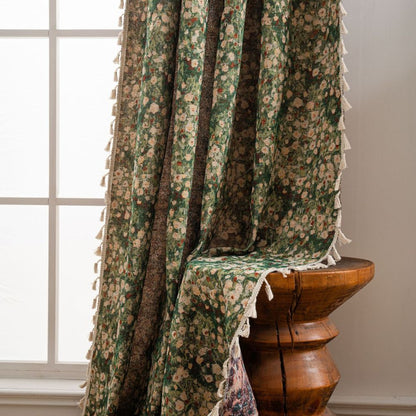Elegant Vintage Flower Print Curtain
