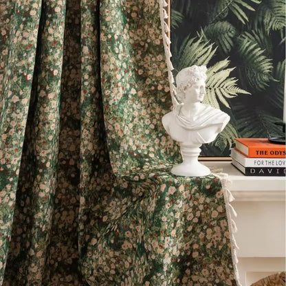Elegant Vintage Flower Print Curtain - Fesara