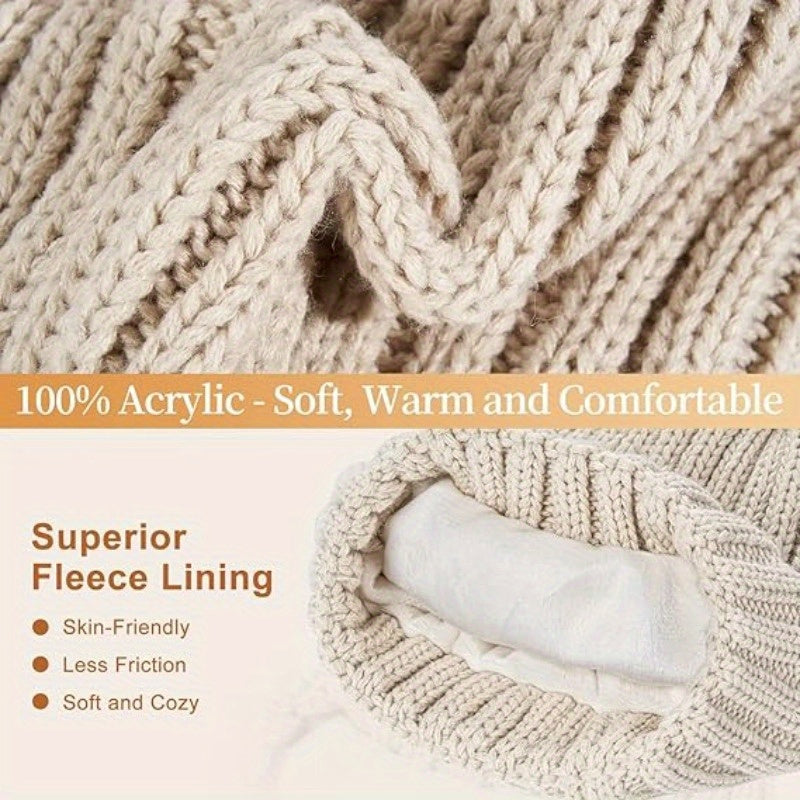 FrostAura | Stylish Cozy 3-in-1 Winter Accessories Set with Hat, Scarf, Gloves 3