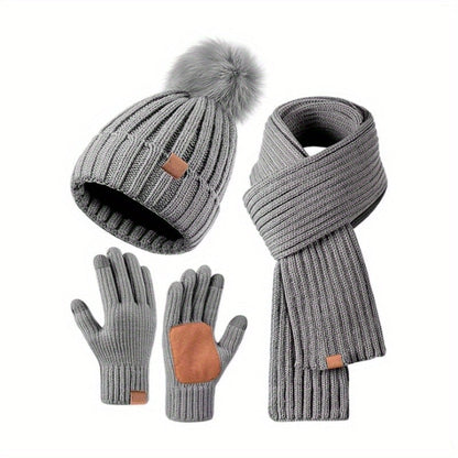 FrostAura | Stylish Cozy 3-in-1 Winter Accessories Set with Hat, Scarf, Gloves 4