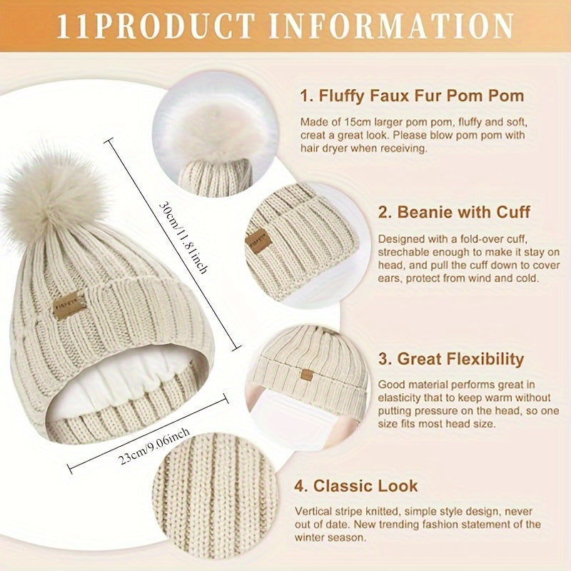 FrostAura | Stylish Cozy 3-in-1 Winter Accessories Set with Hat, Scarf, Gloves 7