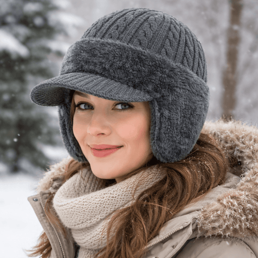 Warm Winter Trapper Hat with Ear Flaps - Fesara