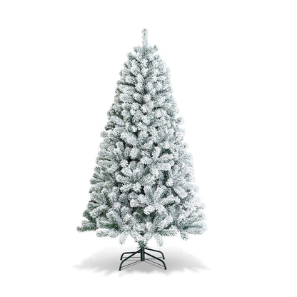 Premium 6ft Snowy Artificial Christmas Tree with 600 Tips - Fesara