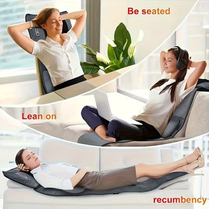 Full Body Massage Mat Heat Vibration Back Relief Pad 6