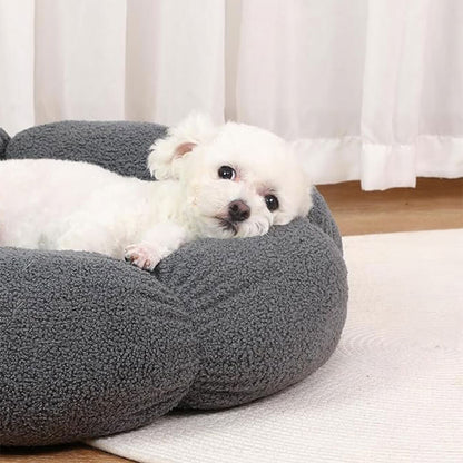 Plush Floral Orthopedic Pet Bed for Dogs and Cats