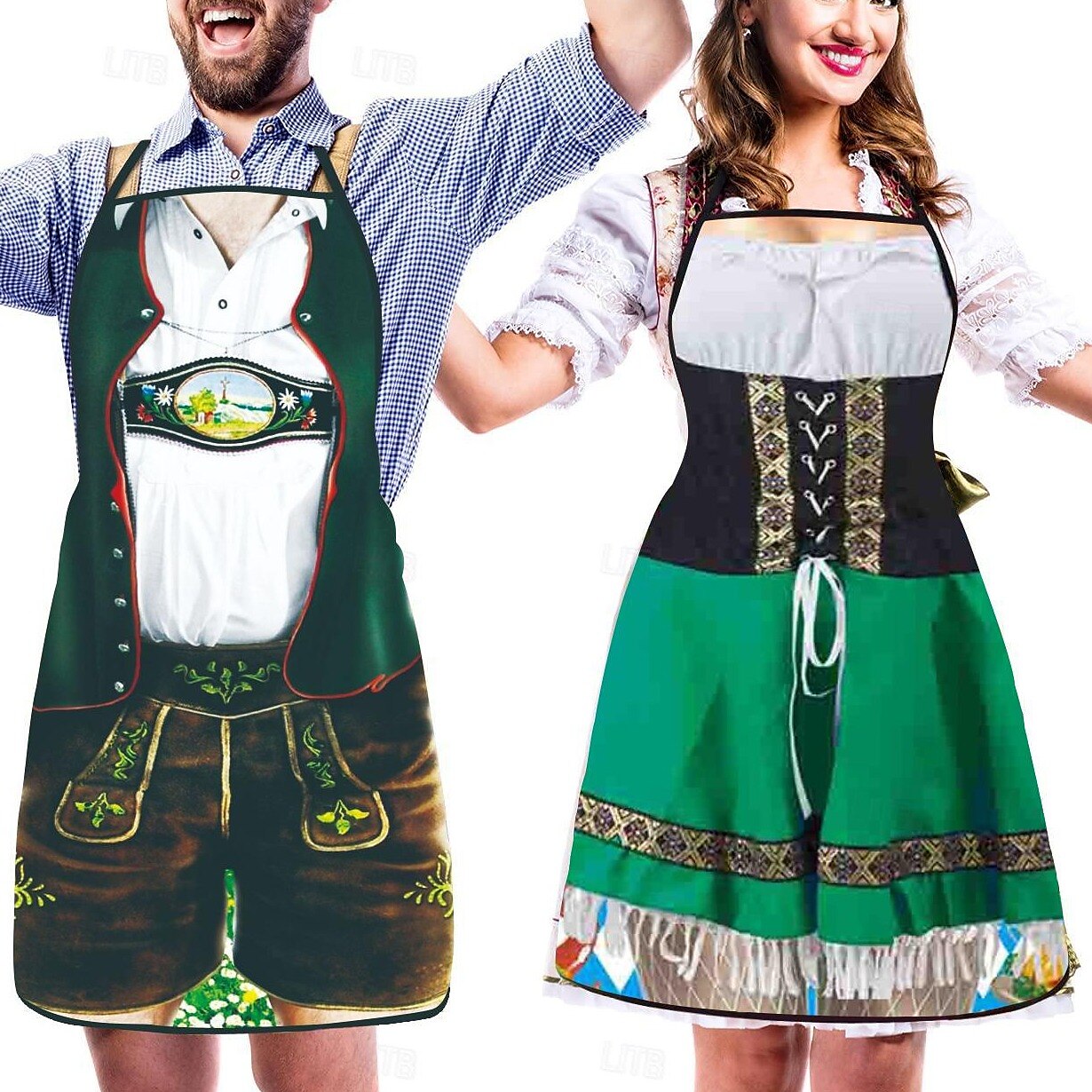 Humorous Oktoberfest Aprons for Couples - Fesara