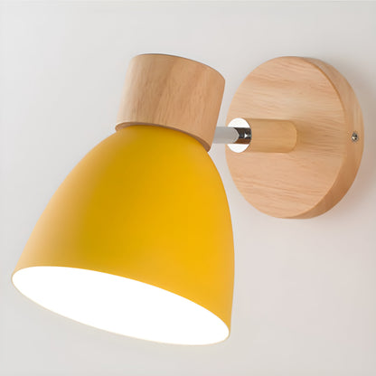 Rustic Wood Bedroom Wall Light with On/Off Switch
