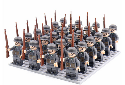 Historic WWII Brick Building Toy Figures Set