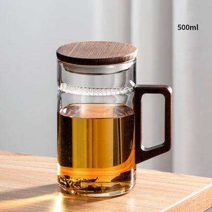 Delicate Heat Resistant Glass Tea Cup Set with Strainer - Fesara
