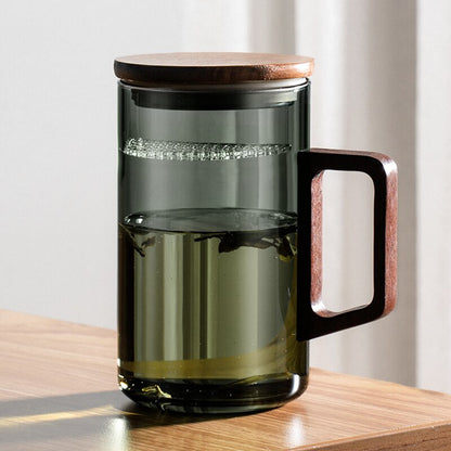 Delicate Heat Resistant Glass Tea Cup Set with Strainer