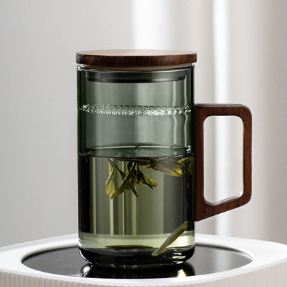 Delicate Heat Resistant Glass Tea Cup Set with Strainer