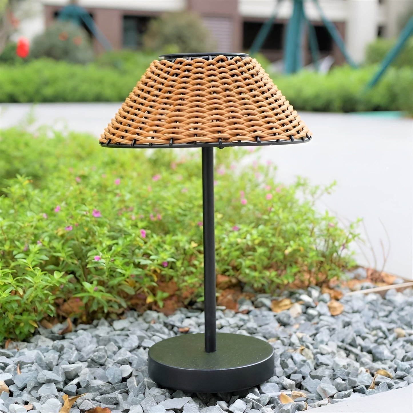 Outdoor Woven Solar Table Lamp - Durable & Eco Friendly