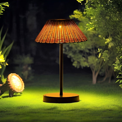 Outdoor Woven Solar Table Lamp - Durable & Eco Friendly