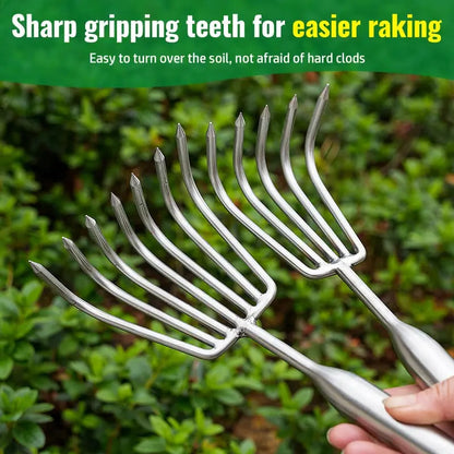 Heavy Duty Garden Rake with Ergonomic Handle