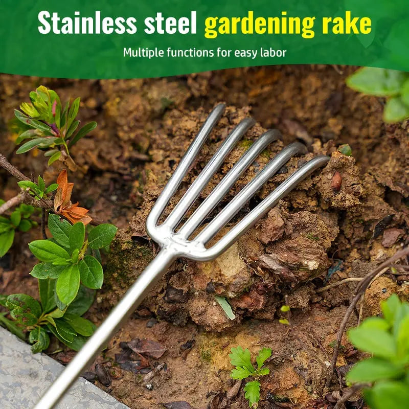 Heavy Duty Garden Rake with Ergonomic Handle