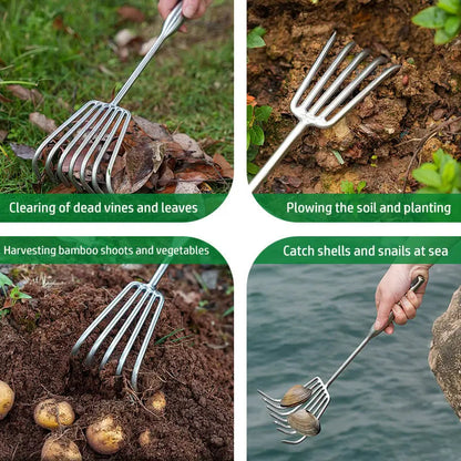 Heavy Duty Garden Rake with Ergonomic Handle