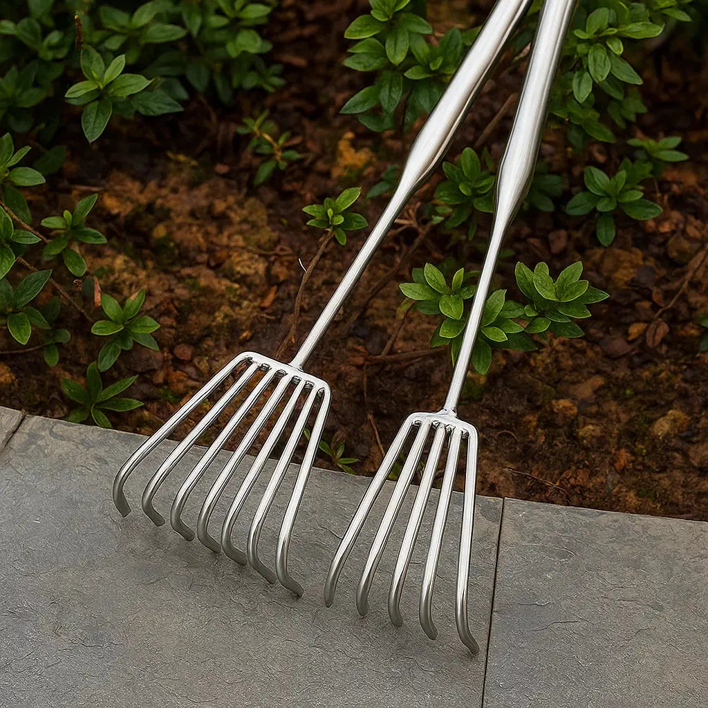 Heavy Duty Garden Rake with Ergonomic Handle - Fesara