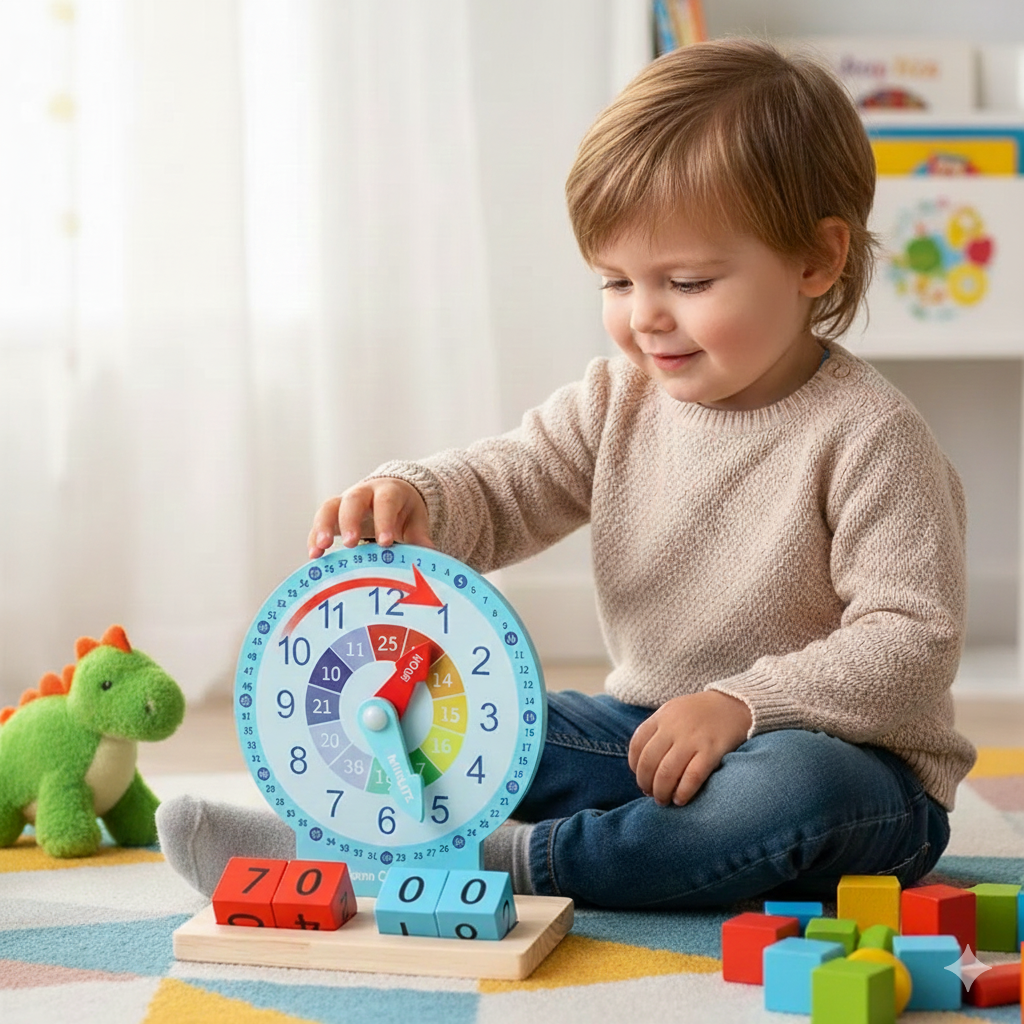Kids Learning Clock Time Teaching Toy - Fesara